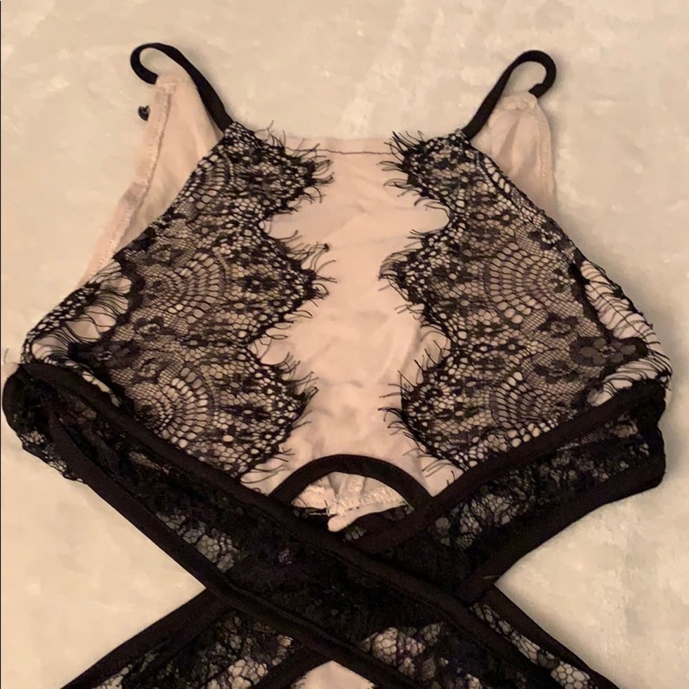 Lace and mesh bodysuit